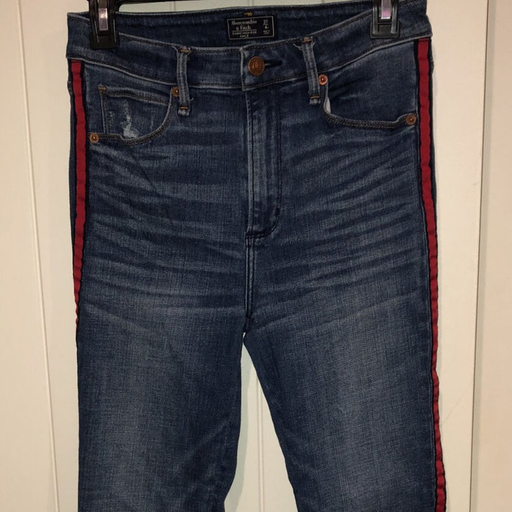 Abercrombie & Fitch Tuxedo Stripe Skinny Jeans 27